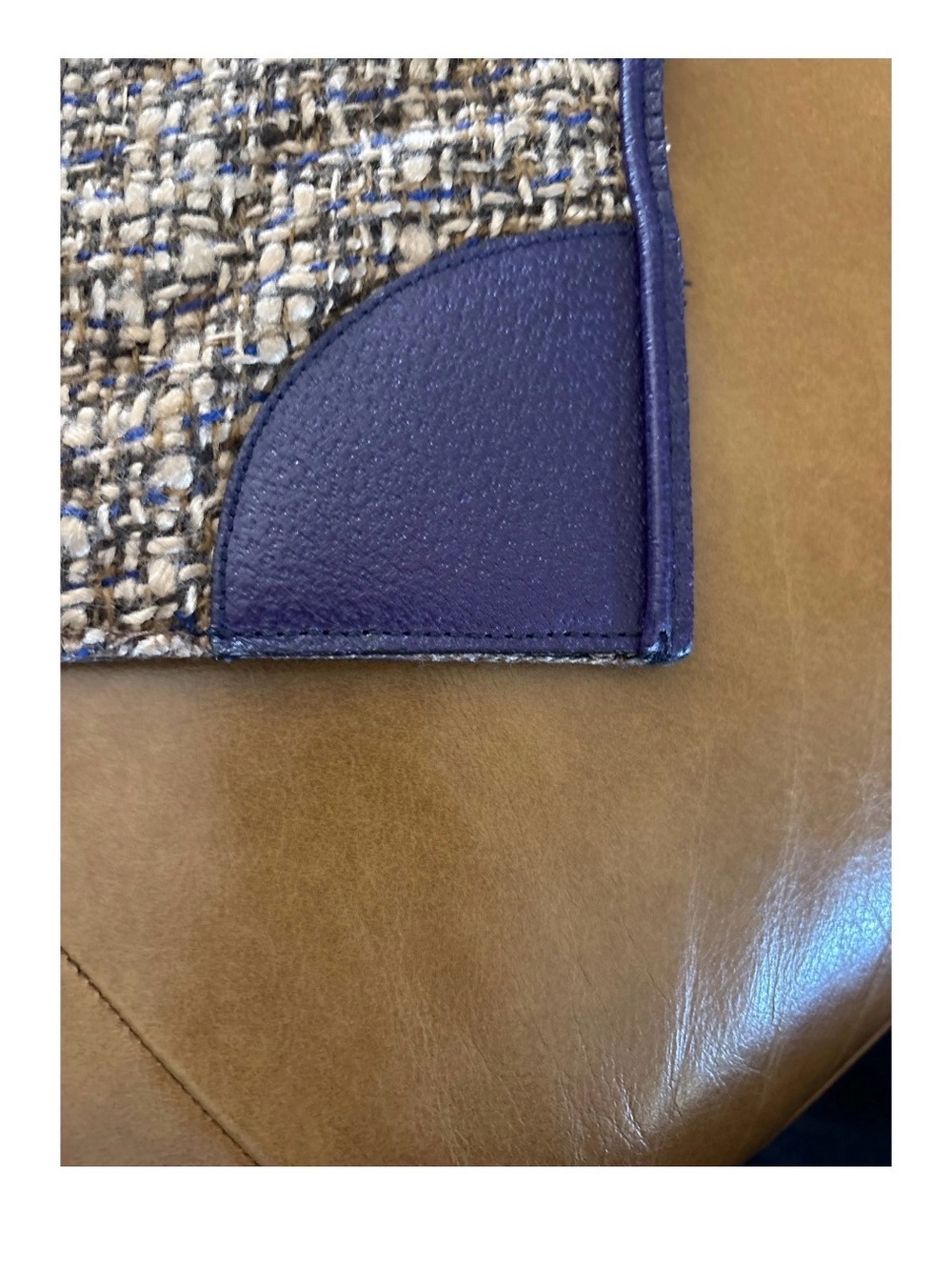 RARE Prada Tweed and Purple Saffiano Leather-Trim Sughero Tote - Picture 4 of 15